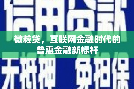 西丰微粒贷，互联网金融时代的普惠金融新标杆