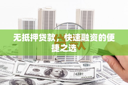西丰无抵押贷款，快速融资的便捷之选
