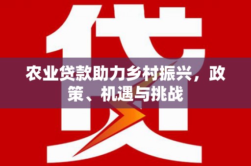 西丰农业贷款助力乡村振兴，政策、机遇与挑战