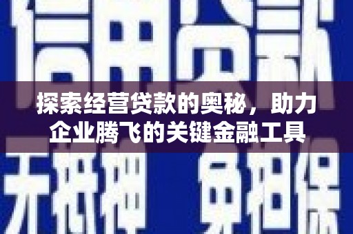 西丰探索经营贷款的奥秘，助力企业腾飞的关键金融工具