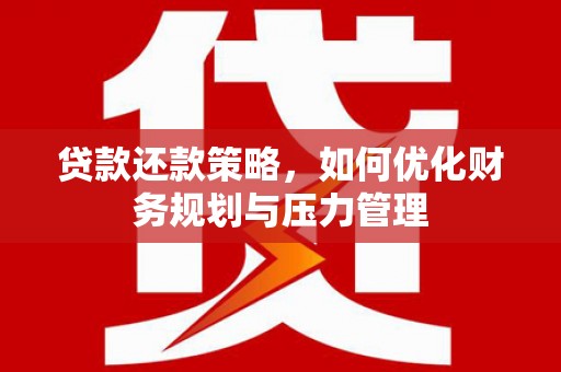 西丰贷款还款策略，如何优化财务规划与压力管理