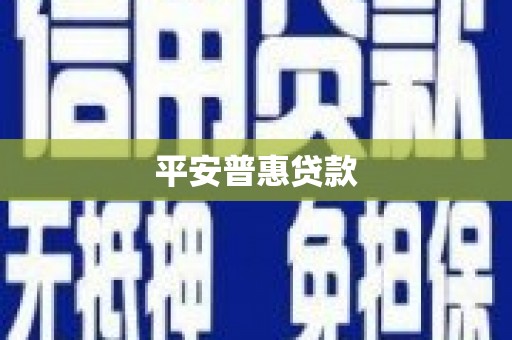 西丰平安普惠贷款