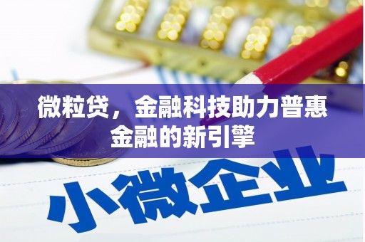 西丰微粒贷，金融科技助力普惠金融的新引擎