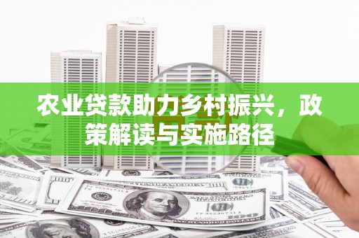 西丰农业贷款助力乡村振兴，政策解读与实施路径