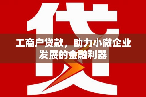西丰工商户贷款，助力小微企业发展的金融利器