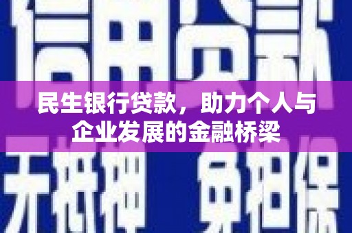 西丰民生银行贷款，助力个人与企业发展的金融桥梁