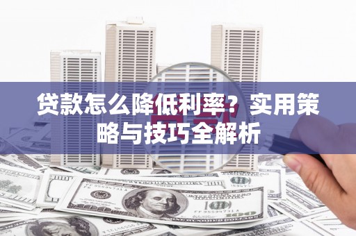 西丰贷款怎么降低利率？实用策略与技巧全解析